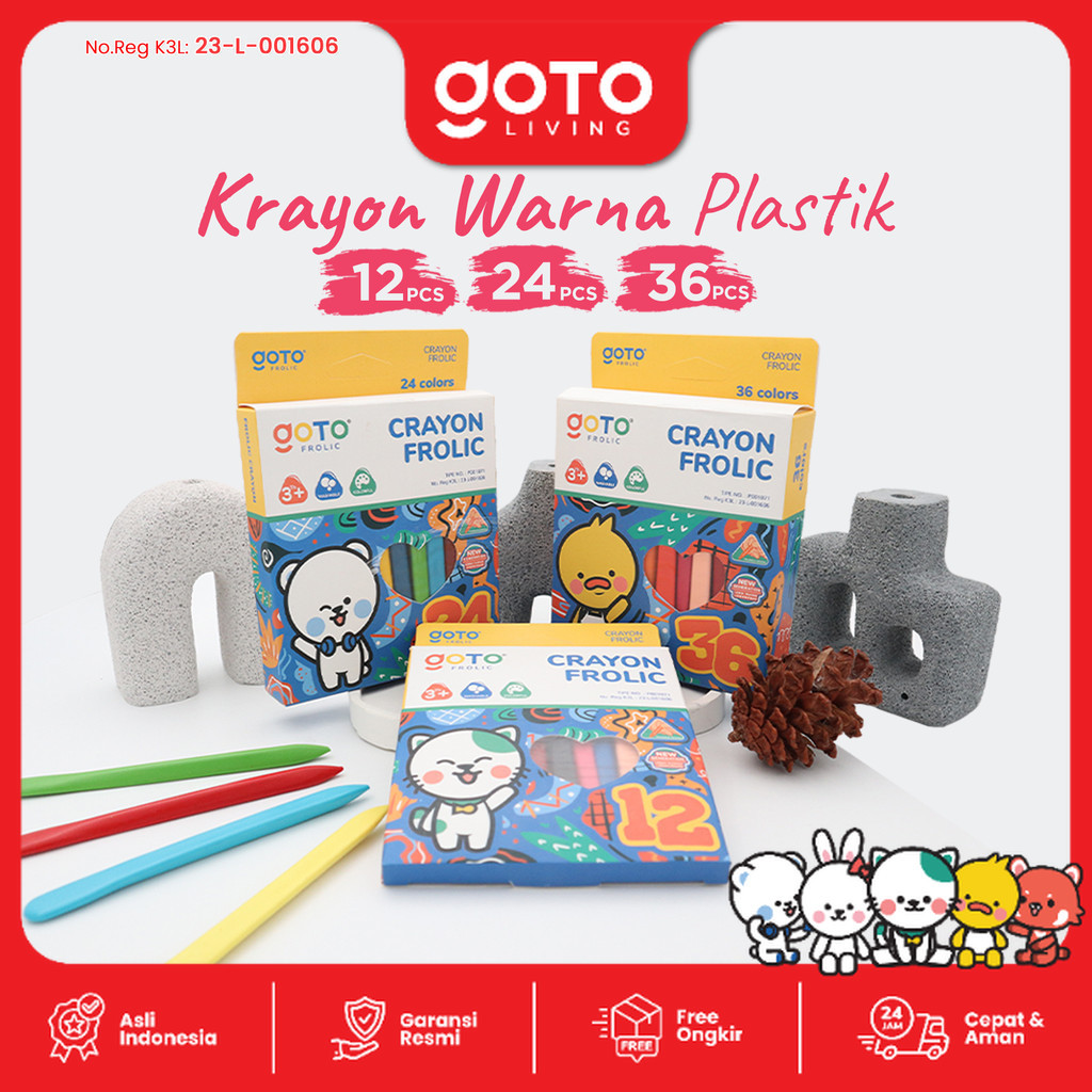 Goto Frolic Crayon Krayon Pensil Warna Set Lengkap Kerayon Anak