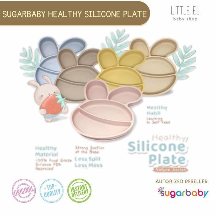 Piring Makan Bayi Silikon - Sugarbaby Healthy Silicon Plate | Piring Bayi MPASI - SILPLATENATRT - bl