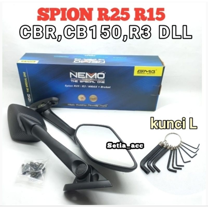 Spion R25 R15 CBR CB150 R3 Motif Carbon Original Nemo Gma Fairing