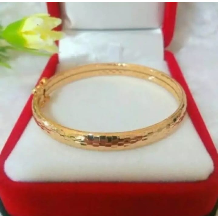 Gelang Emas Asli 5gram Kadar 875 Model Kaku Ada Surat