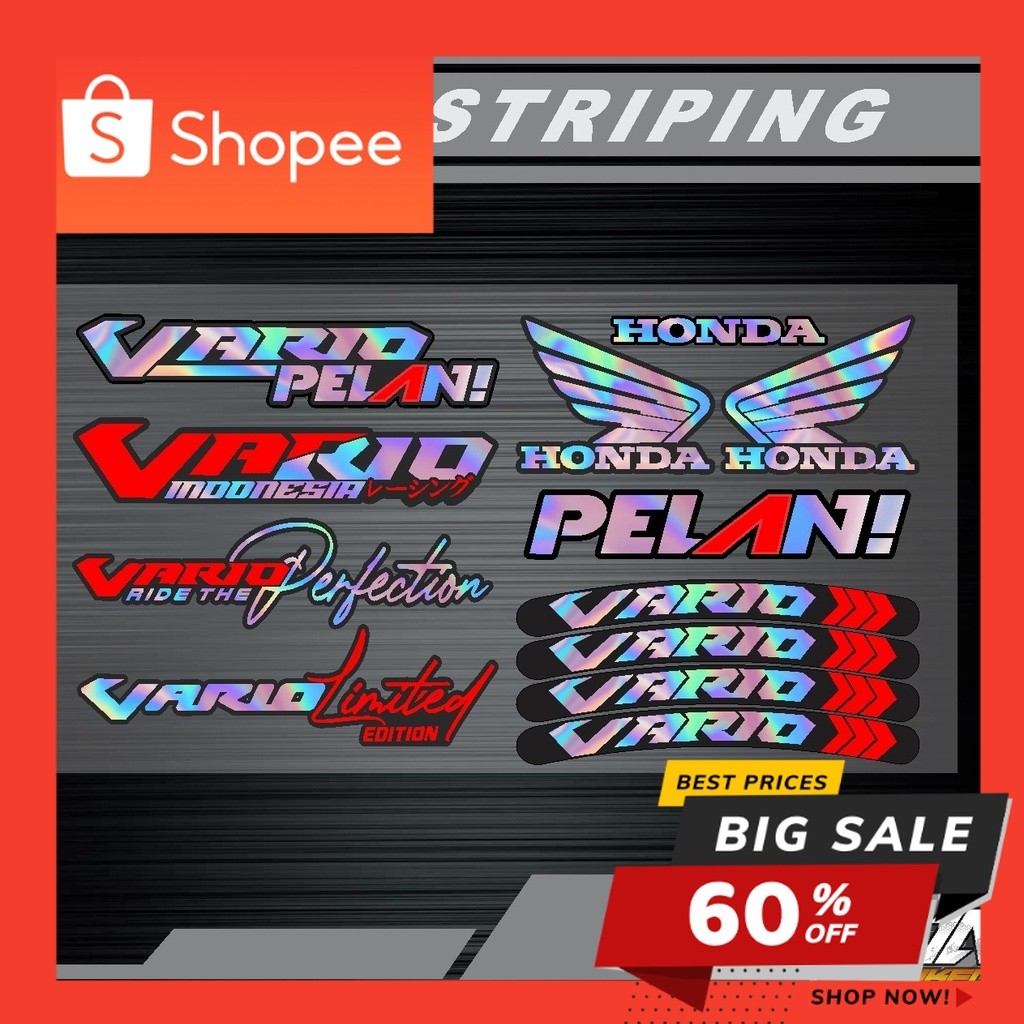 Sticker Racing Pack Print & Cut vynil & hologram - Stiker bacaan BeaT dan VariO Racing Viral (Sudah 