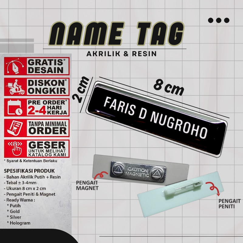 Nama Dada Plus Pin Korpri Nama Dada Kuningan Pin Korpri