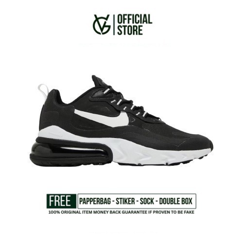 Sepatu Nike Air Max 270 React Black White 100% Original BNIB Sneakers Unisex