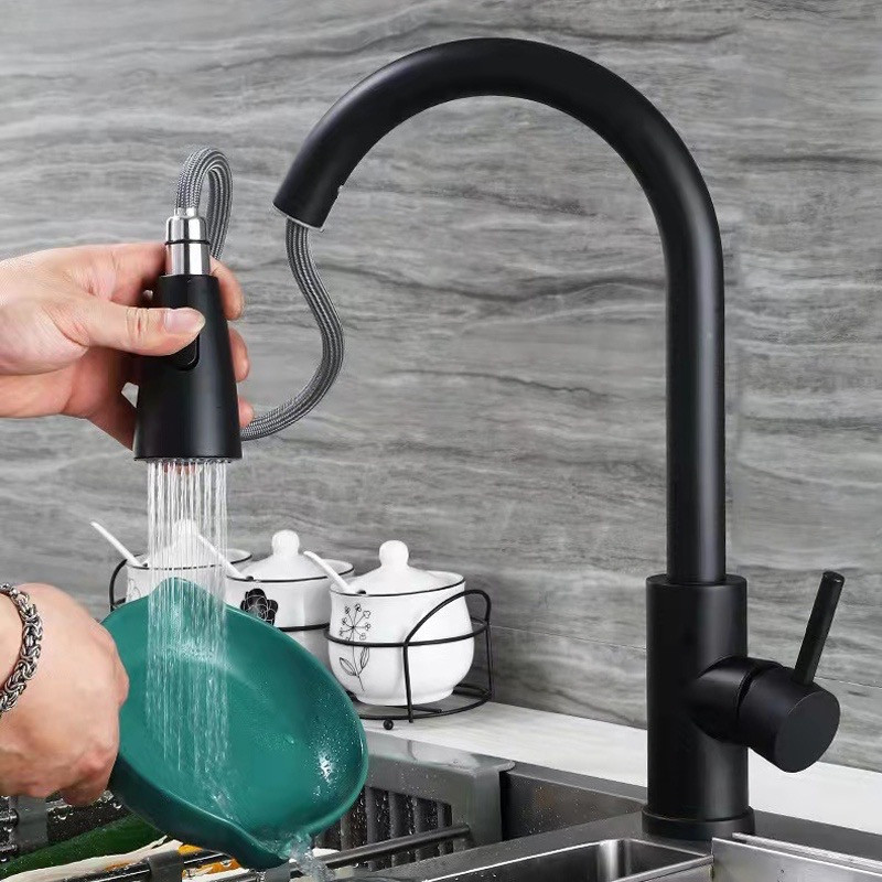 SUS304 Kran Sink Tarik Keran Cuci Piring Fleksibel Stainless Faucet Sprayer kran Cuci Piring Kitchen
