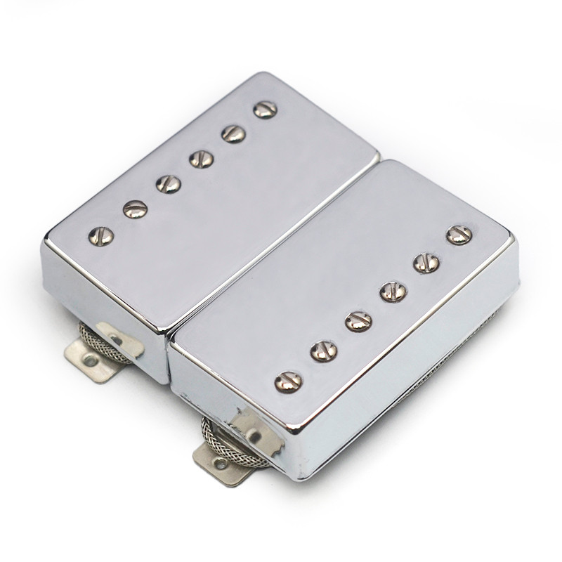 Alnico 5 LP Humbucker Guitar Pickup Set Chrome Neck & Bridge Alnico V Pickup Chrome