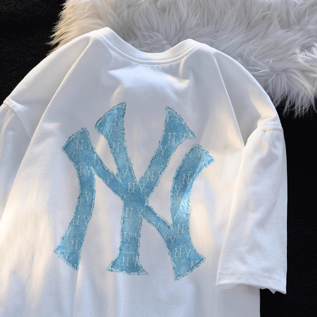 Kaos MLB | tshirt | t shirt oversize | BLUE NY printed korea style | oversized shirt man | Short Sle