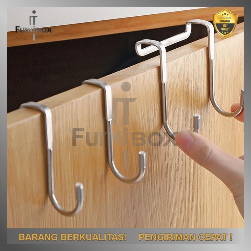GANTUNGAN STAINLESS HOOK BENTUK S - KITCHEN LACI PINTU DOUBLE HOOK