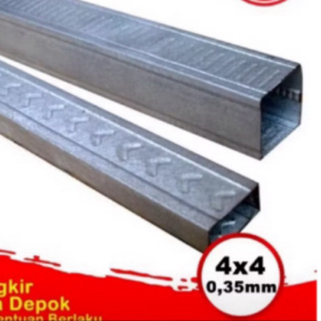 Besi Hollow Holo Galvanis 4x4 0.35mm Tebal 4m