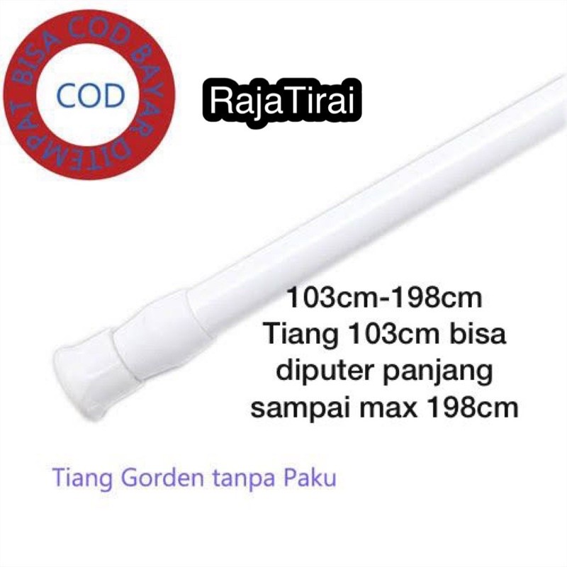 Tiang Besi Multifungsi 30-350 Fleksibel Tanpa Bor Dipaku/Tiang Tirai Hordeng/Lemari /Kolong Dapur