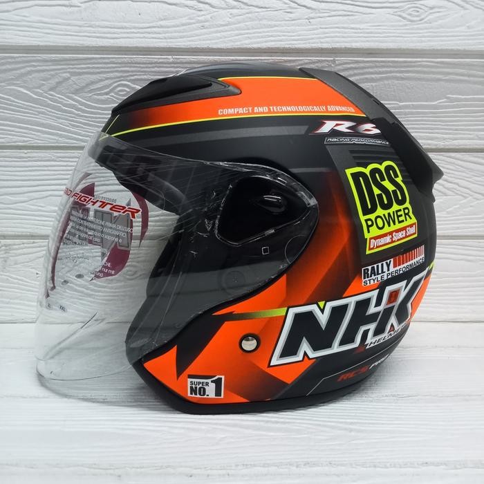 HELM NHK R6 MOTIF RALLY#2 BLACK ORANGE DOFF - M by Inspire id