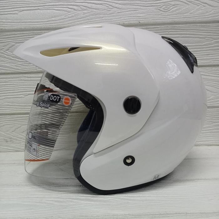 HELM INK CX 22 WHITE PEARL GOLD ORIGINAL HELM INK CX22 PUTIH HELM INK TOPI ASLI ORI GARANSI SNI - M 