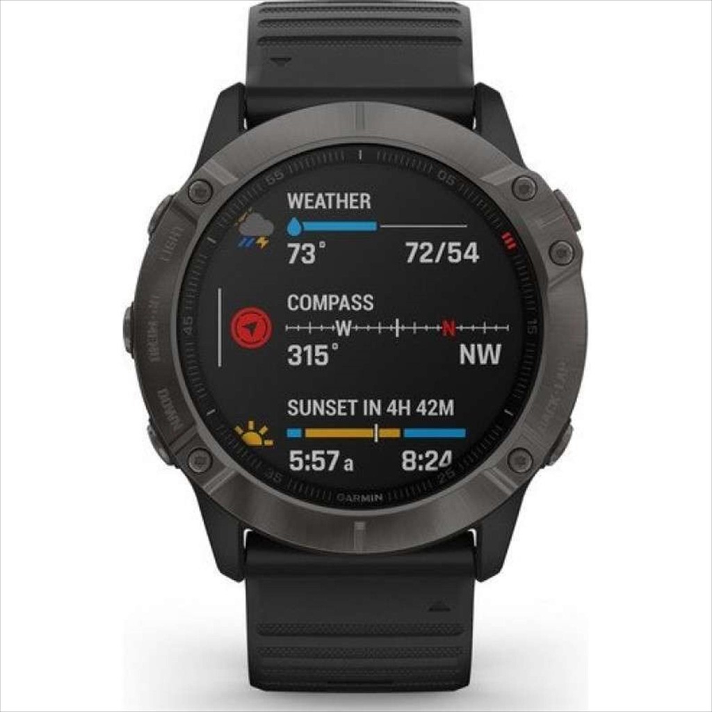 SMARTWATCH GARMIN FENIX 6X CARBON GRAY WITH BLACK BAND