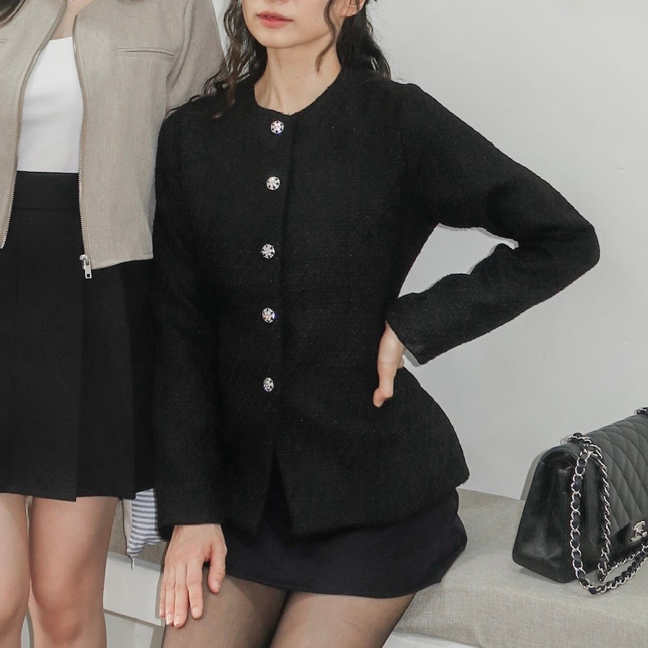 HER APPAREL - MARGE TWEED BLAZER