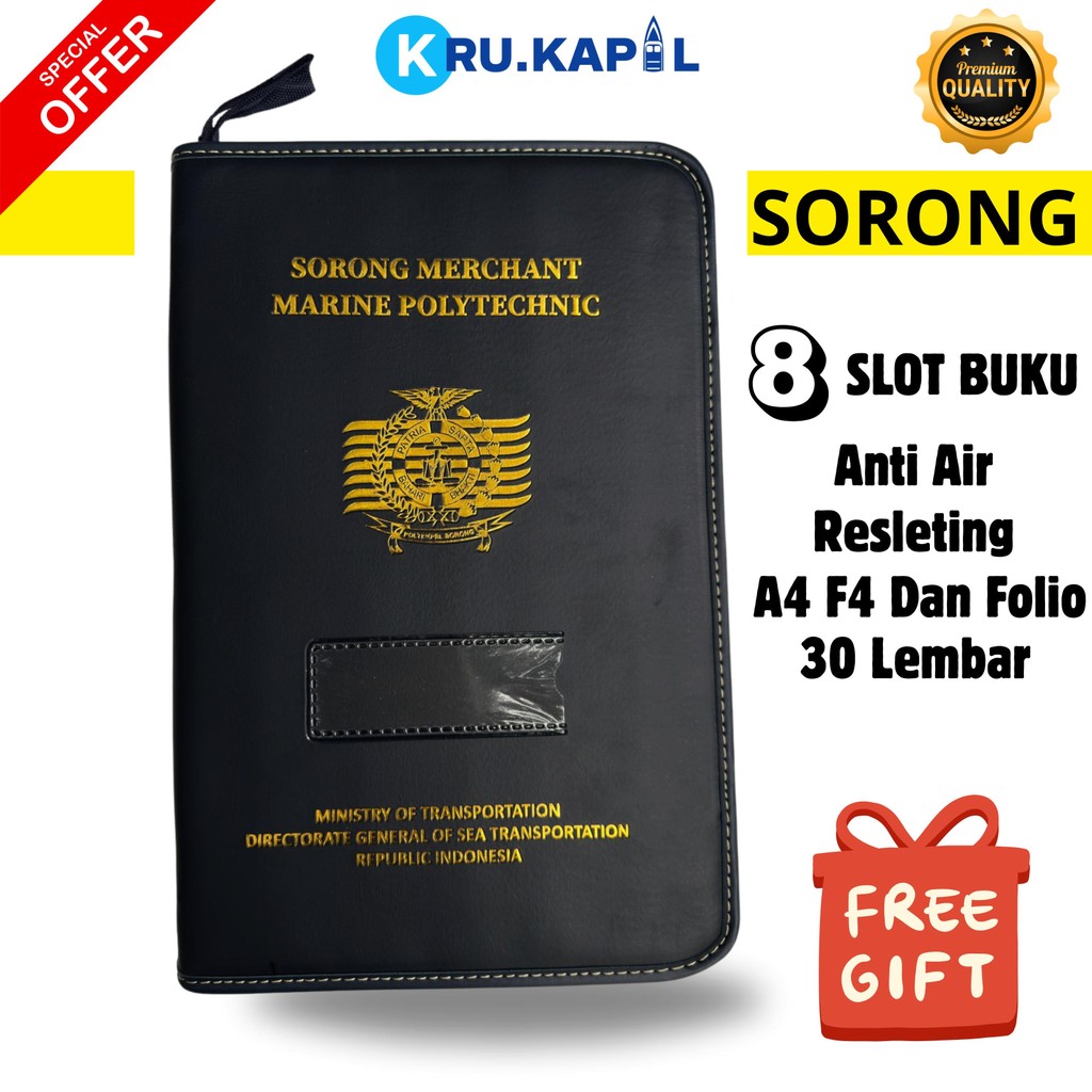 Map Dokumen Pelaut Resleting Custom SORONG Tebal PREMIUM Dokumen Keeper Resleting Isi 30 Lebar
