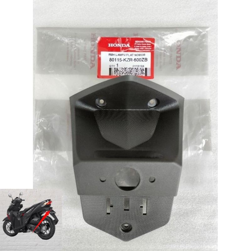 Base License Cover Tutup Lampu Plat Nomor Belakang Vario 125 Thecno KZR 2012-2014 Original Kunci pas