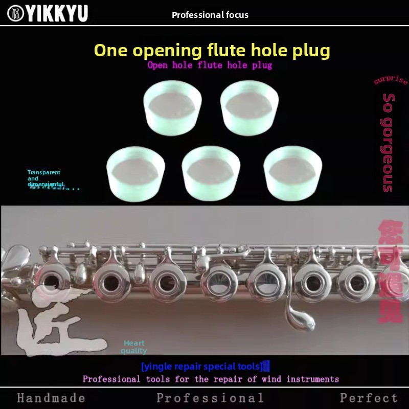 Musical instrument repair tool Wind repair flute solid hole plug (open flute configuration)
