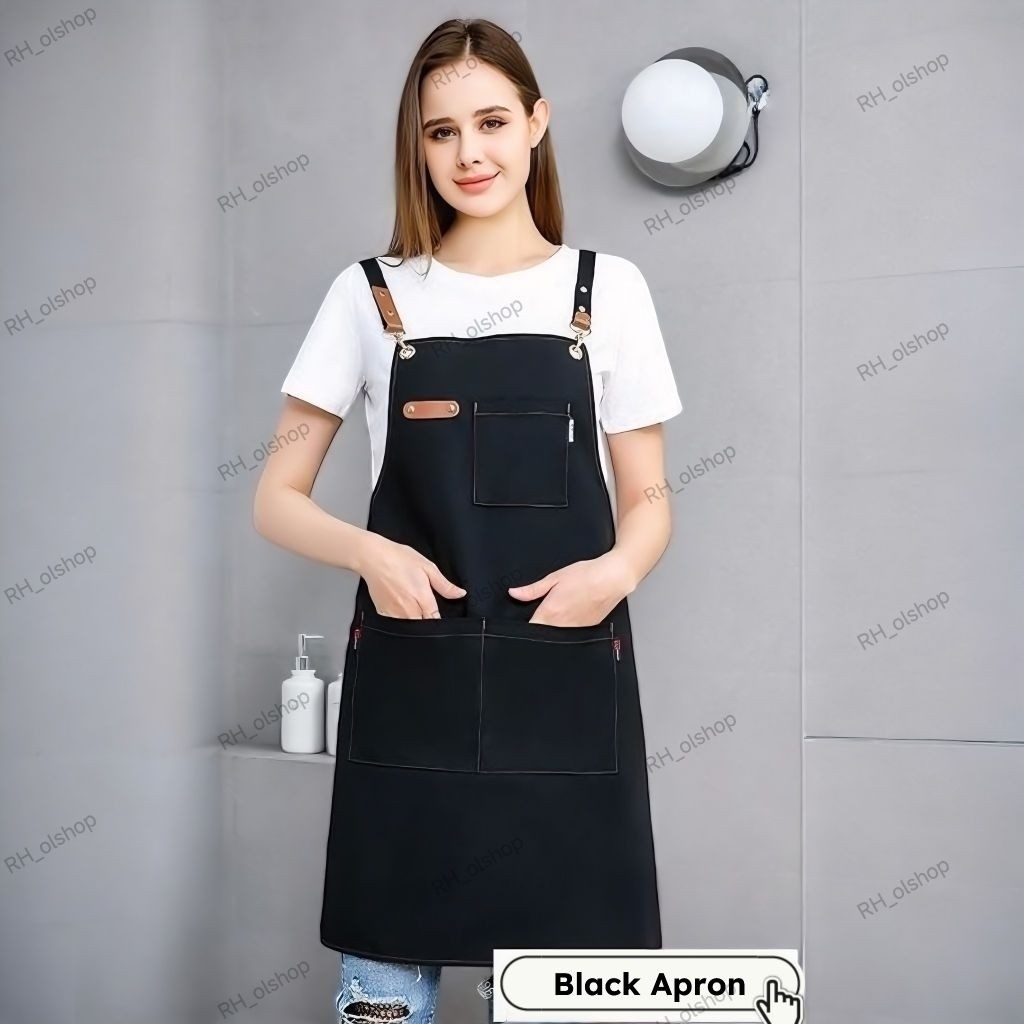 Apron Bahan DRILL Apron Barista Apron Masak Celemek Dapur Apron Barbershop Apron Korean