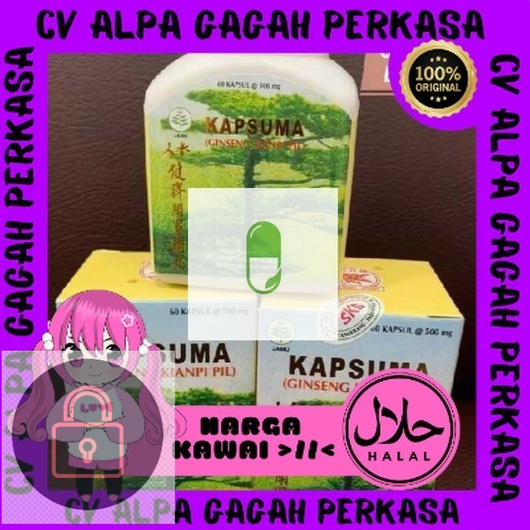 GINSENG PREMIUM KAPSUMA ASLI PIL GEMUK ORI Langsung saja di order kapsumanya kak SUDAH BPOM YAH COD 