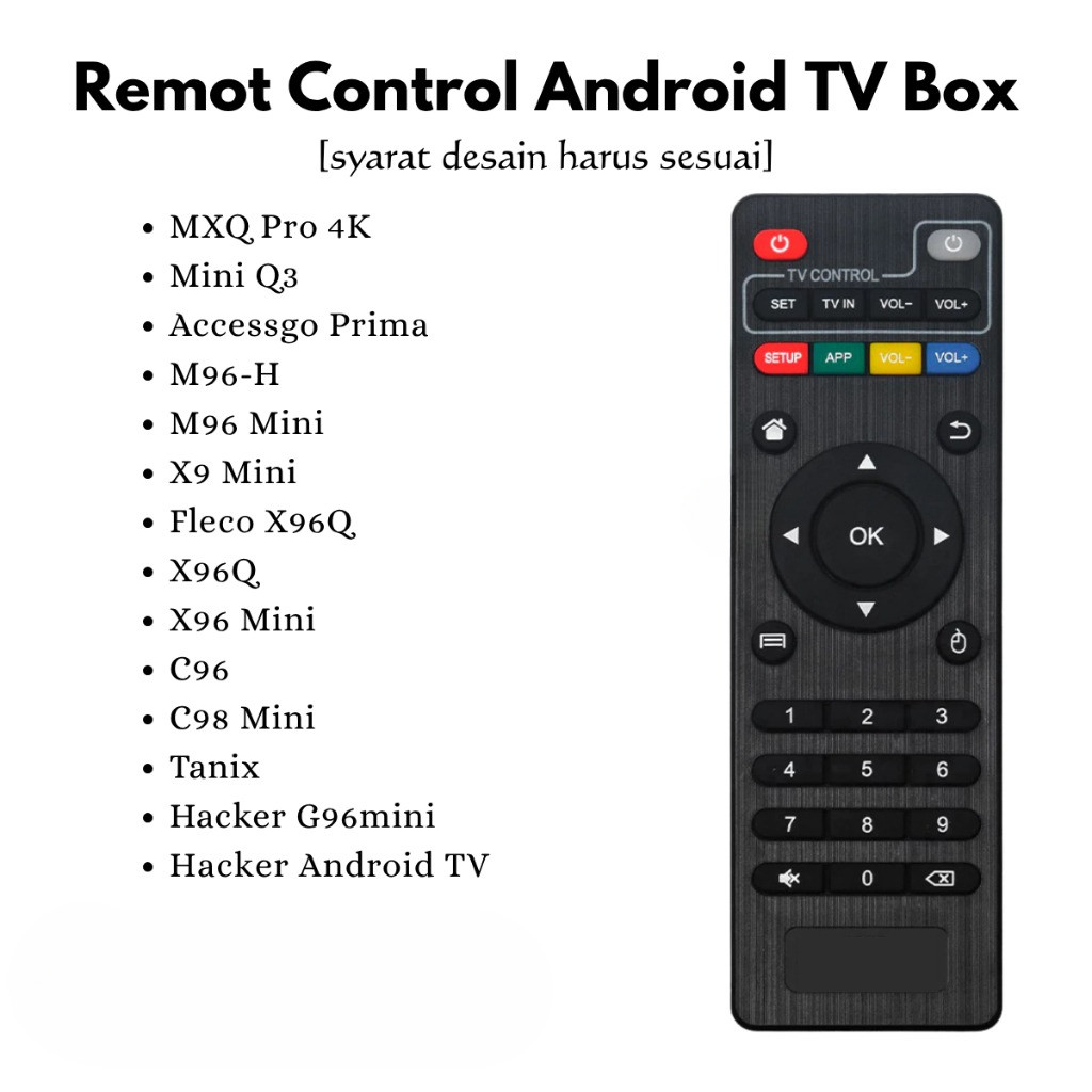 "Remote Android TV Box Universal Advance DVB-T2 - Remot STB TV Box X96 Mini MXQ H96 Pro M8S Plus 100