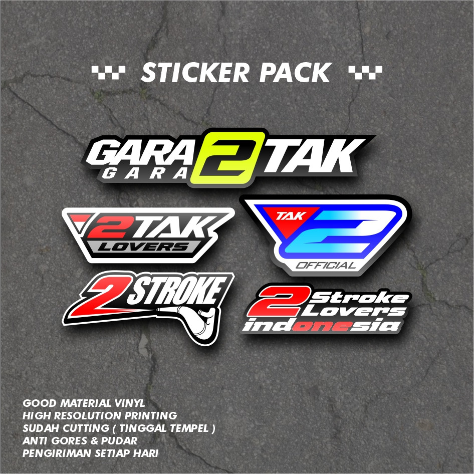 Sticker Pack 2 TAK Racing - Stiker Gara Gara 2 TAK - Stiker 2 Stroke Lovers Indonesia
