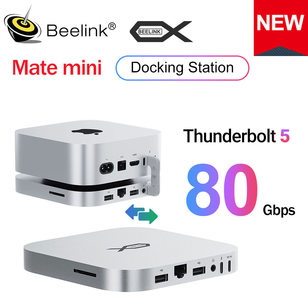 2025 Beelink Mate Mini Docking Station Thunderblot 5 High Speed for Mac Mini PC SER9 SER8 SER5 Lapto