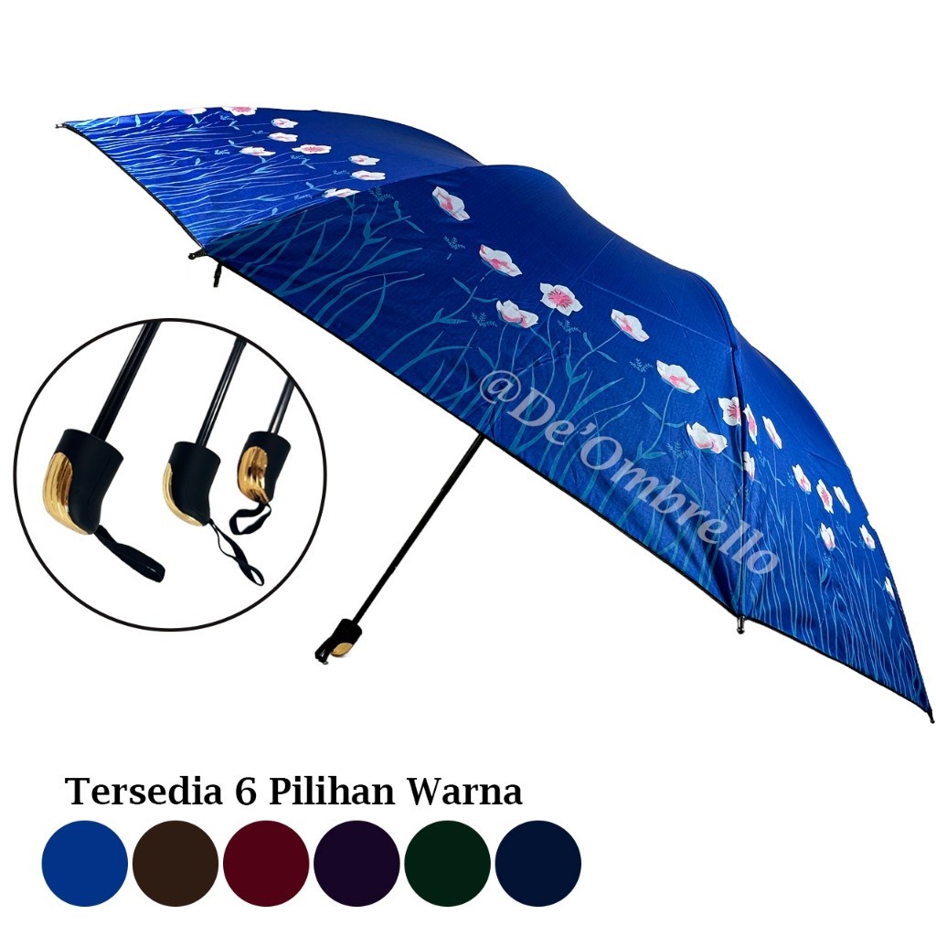 TERLARIS (590)Payung 10 Jari Lipat 4 Jumbo Motif Bunga Tuberose Anti UV/Payung 10 Jari Jumbo Premium