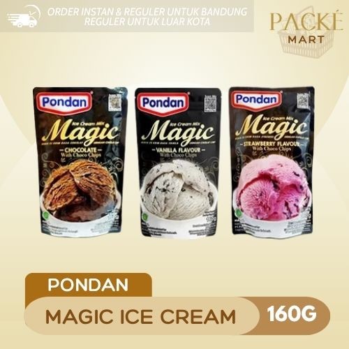 Pondan Magic Ice Cream Mix / Bubuk Es Krim Coklat / Strawberry / Vanilla 160g