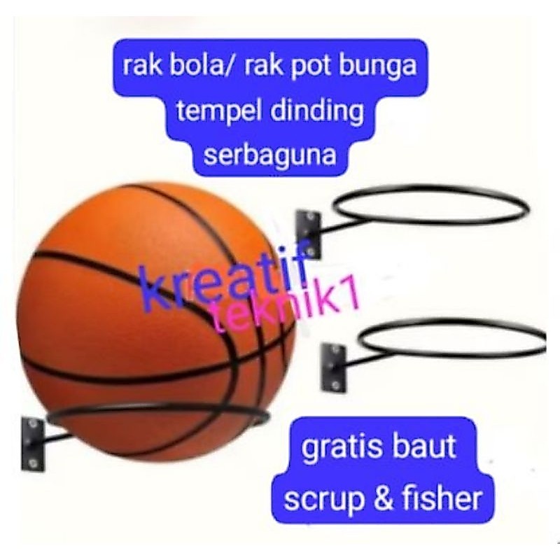 bracket rak bola tempel dinding gantungan bola tempel dinding dudukan bola tempel dinding  rak pot b