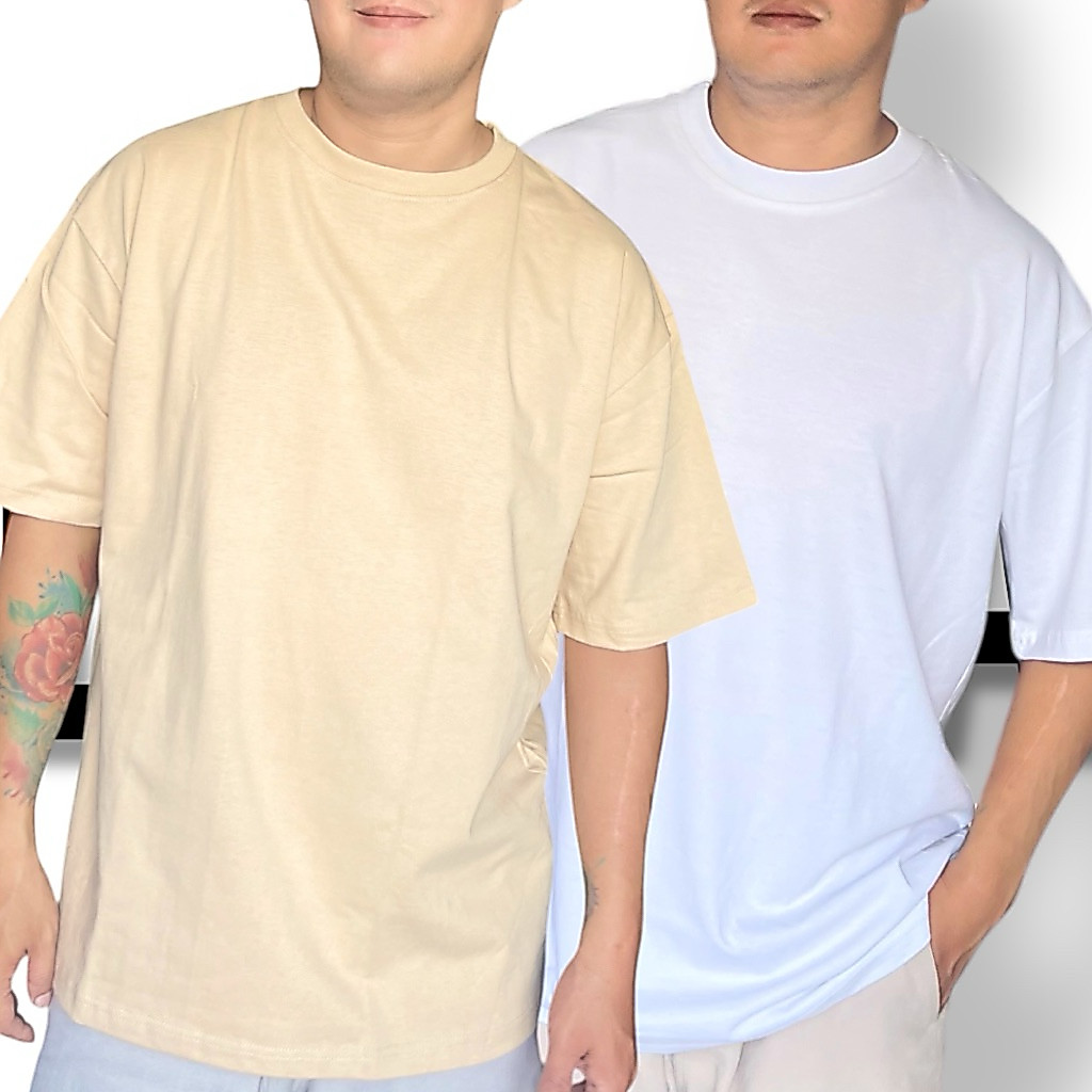 KAOS POLOS OVERSIZE PRIA 250 GSM - EARTH TONE | BAHAN TEBAL, ADEM & STYLISH