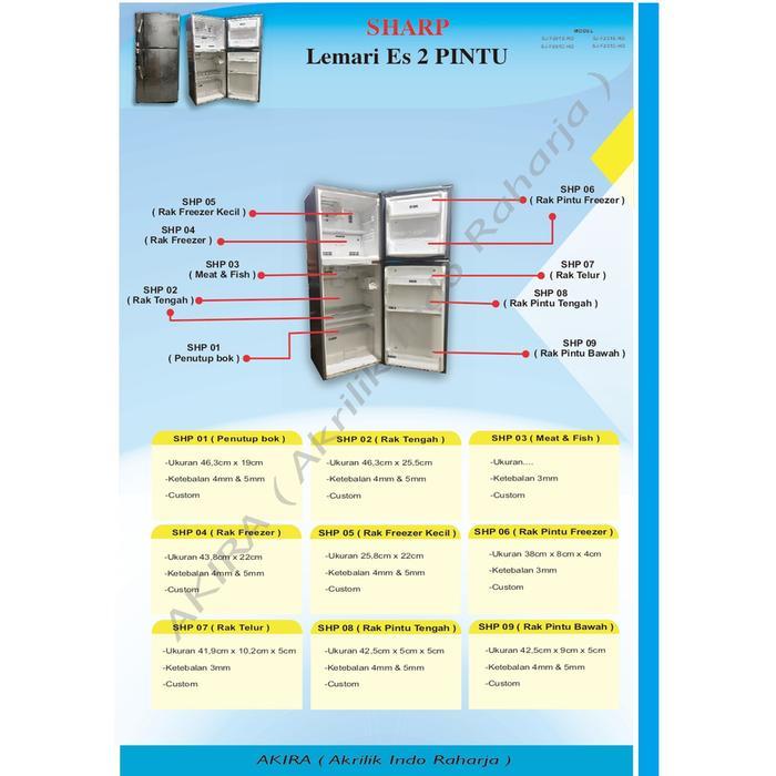 Rak kulkas Sharp samurai 2 pintu custom - Pintu freezer, 3mm