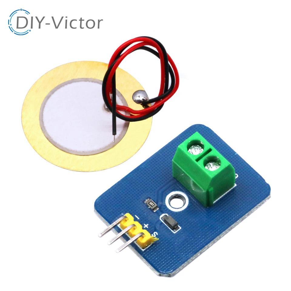 KIT DIY 33V/5V Modul Sensor Getaran Piezo Keramik Pengontrol Analog Komponen Elektronik Perlengkapan