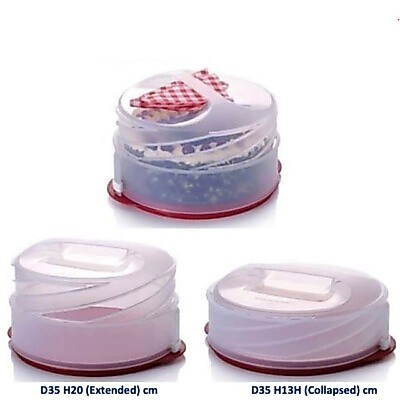 tupperware collapsible cake taker round tempat kue