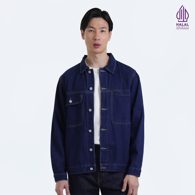 Used 1968 - Braddy Jacket Jeans Pria Grit Overshirt Navy