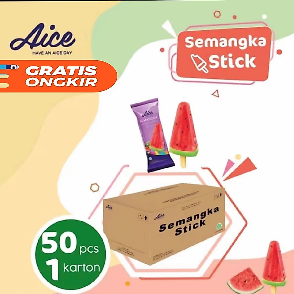 Aice Ice Cream Semangka Kemasan Dus Isi 50 Pcs