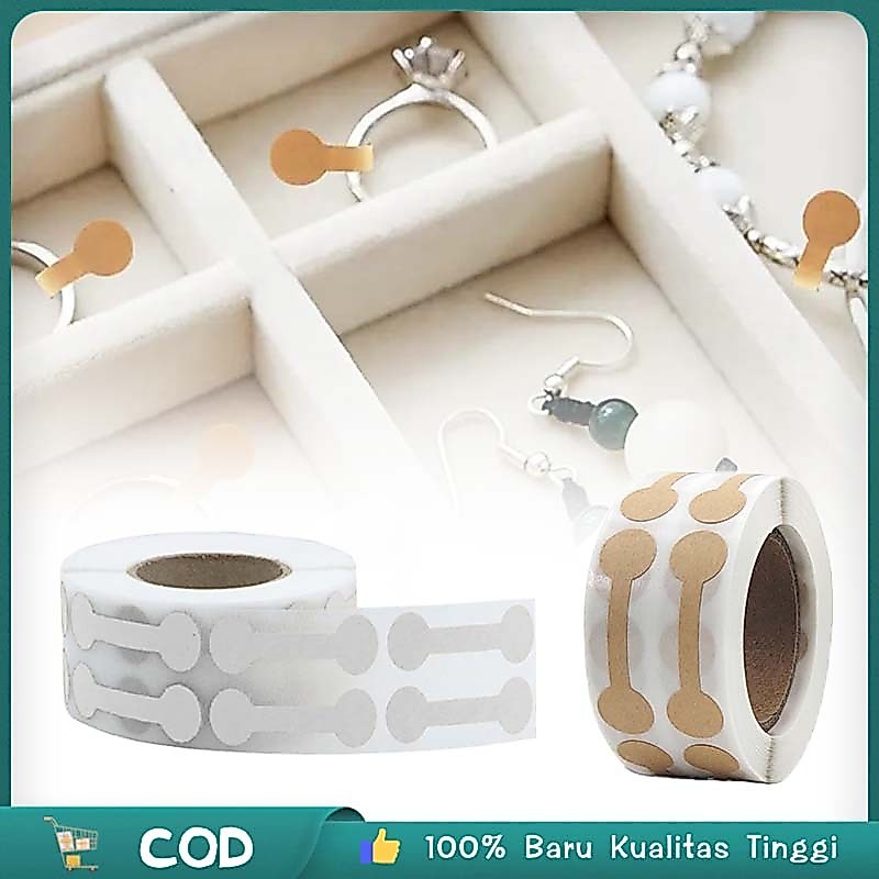 500 Pcs/roll Label Harga Perhiasan Label Stiker Perekat Diri Label Perhiasan Emas Dumbell Tag Kalung