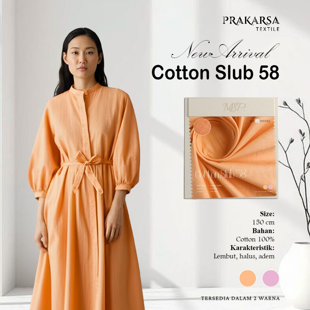 COTTON SLUB KAIN PREMIUM COCOK UNTUK BAJU KOKO ATASAN DRESS BAJU TIDUR MUKENA
