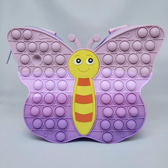 PROMO Ransel Pop It JUMBO Kartun Tas Anak LUCU Kupu-Kupu & Unicorn Rainbow - Kupu Ungu