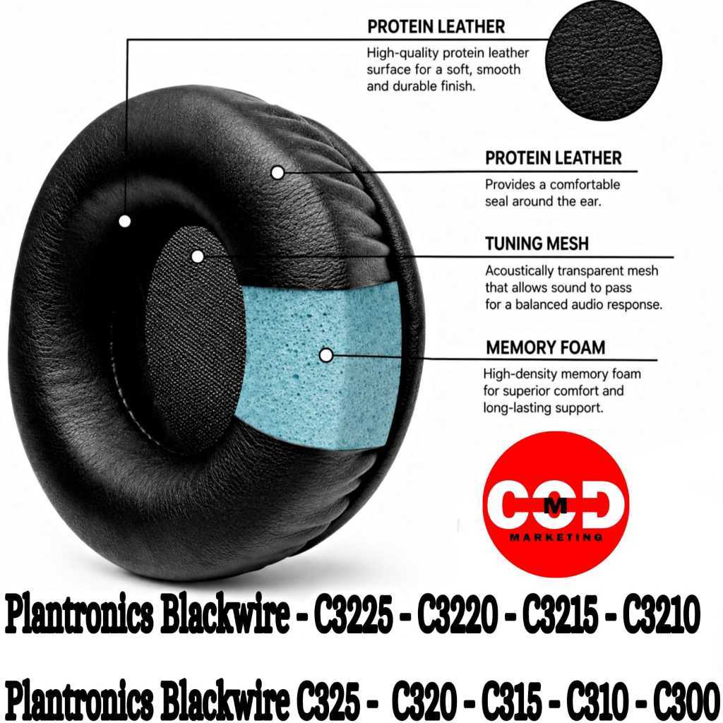 Bantalan Earcup Foam Earpad Cushion Plantronics Blackwire - C3220 - C 3220