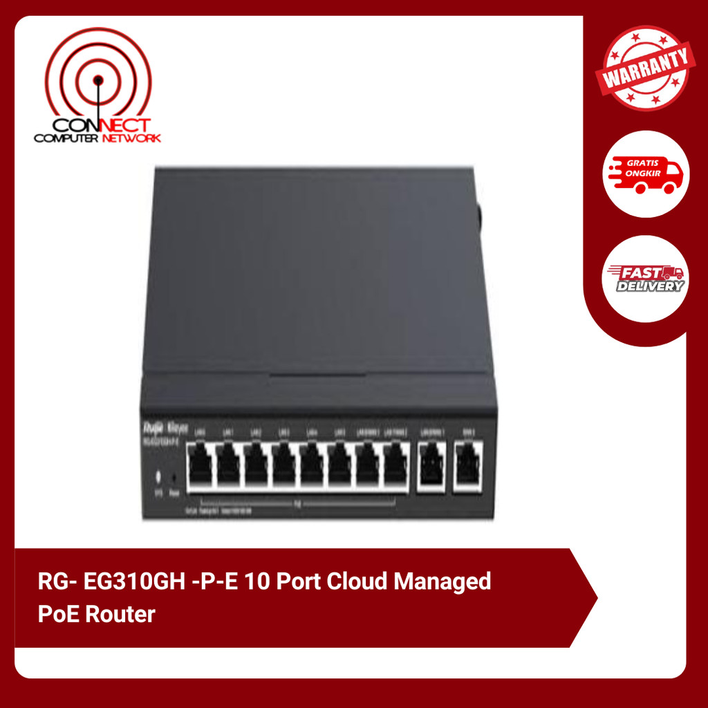 RG- EG310GH -P-E 10 Port Cloud Managed PoE Router