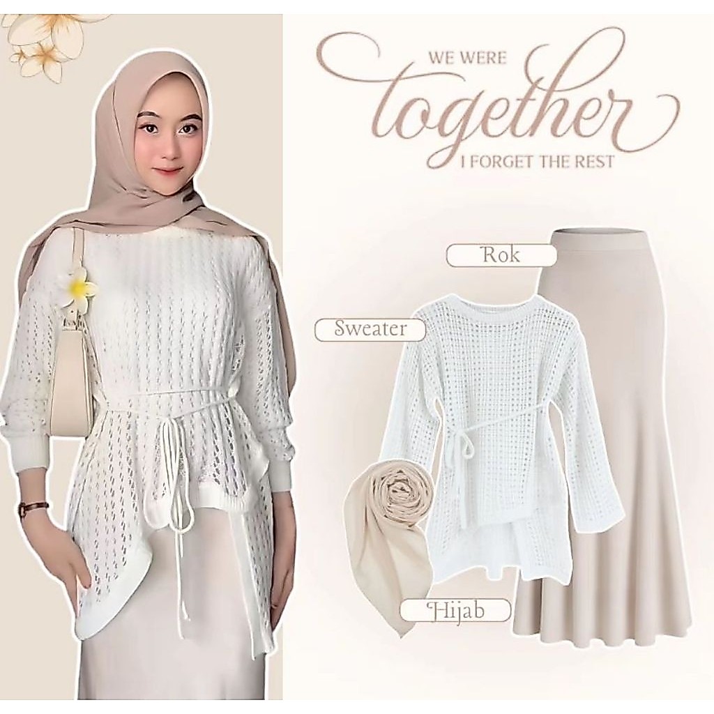 READY Outfit Remaja / Setelan Wanita / One Set Wanita / Outfit Pantai/ Blouse + Hijab + Rok Duyung /