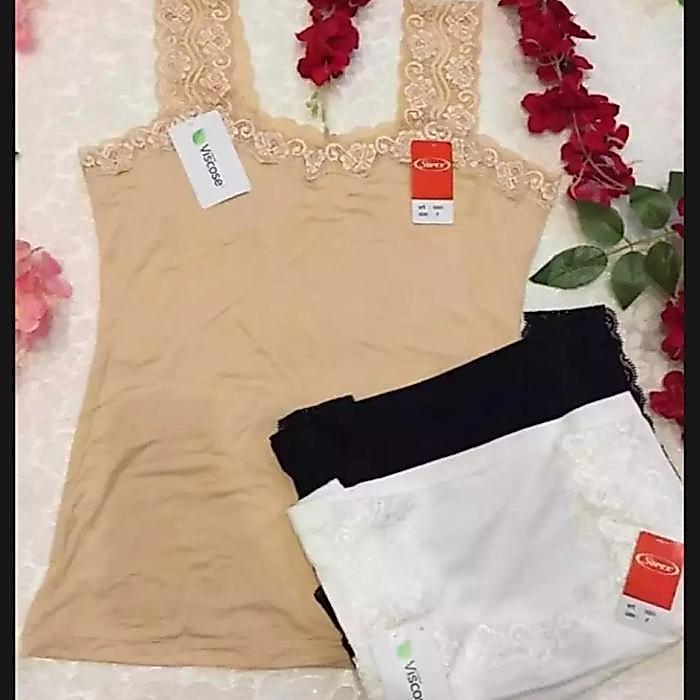 OBRAL promo Live Tik Tok Tengtop Renda wanita Cewek Top Hitam Melar Panjang Rayon Tank Atasan