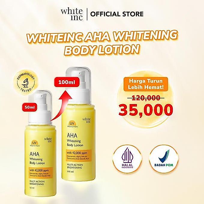 NEW [NAD] WHITE INC AHA Body Lotion to Whitening & Moisturising | Hand Body Lotion Pencerah Mencerah