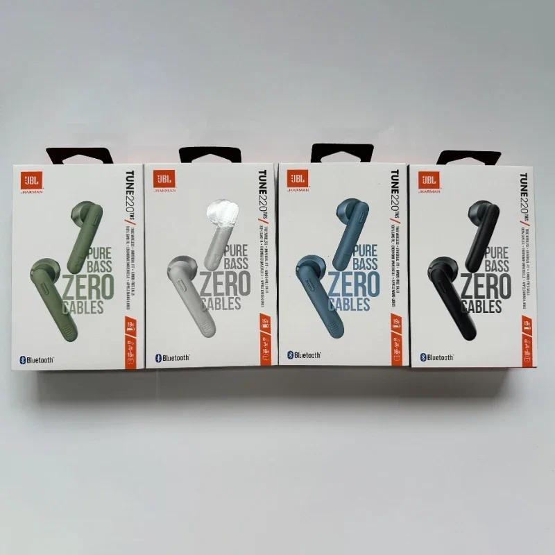 Original JBL Tune 220TWS Wireless Bluetooth Earphones Stereo Earbuds with Bass Sound, Noise Reductio