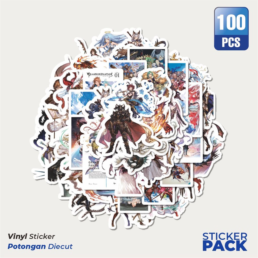 

Stiker Vinyl Stiker Game Granblue Fantasy Char Mix 7 Waterproof Aesthetic- Untuk Laptop, Motor, dan Helm - Paper Stationery Pack