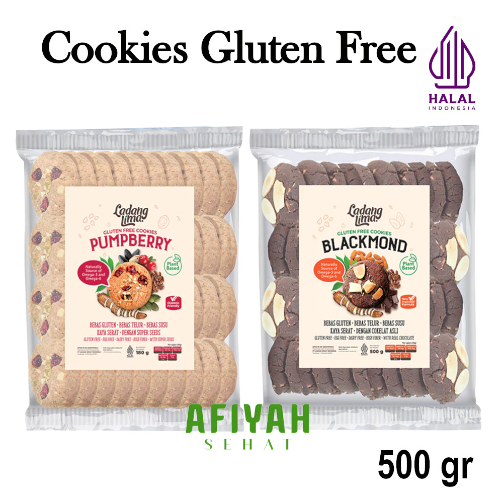 

LADANG LIMA Blackmond Pumpberry 500 gr Gluten Free Cookies Healthy Snack Vegan Rendah Kalori