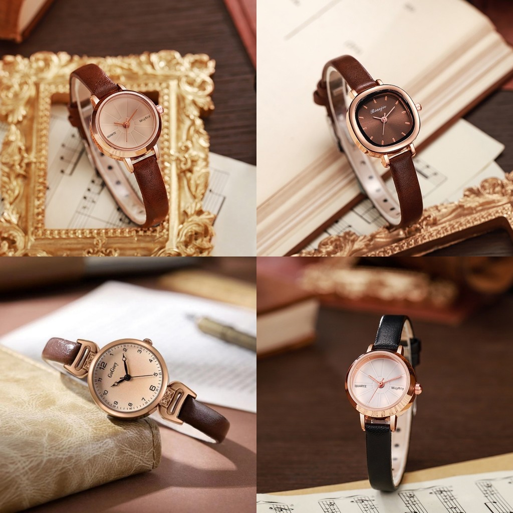 Jam Tangan Kuarsa Wanita Jam Tangan Kuarsa Kecil SegarJam Tangan Kuarsa Kotak Wanita