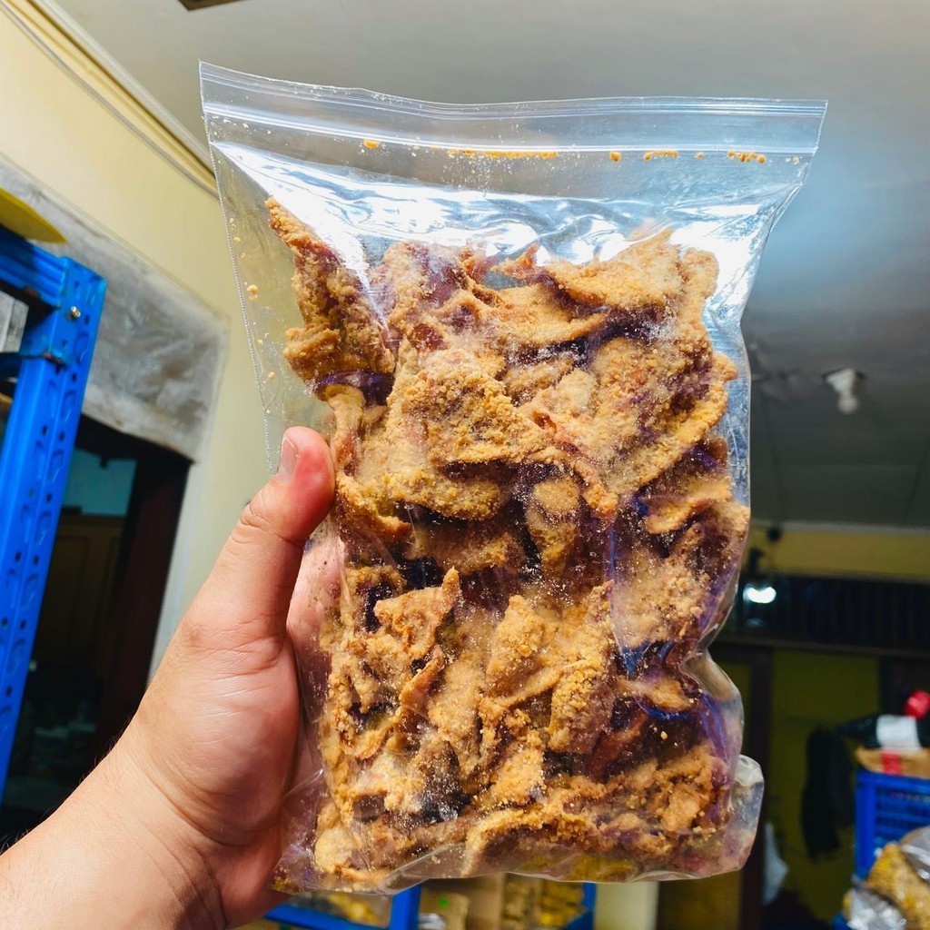 

250 GR Kerupuk Kulit Ayam Crispy Kriukk Rasa Ayam panggang / Keripik Kulit Ayam Matang Kriukk Crispy Snack Kriukkzz