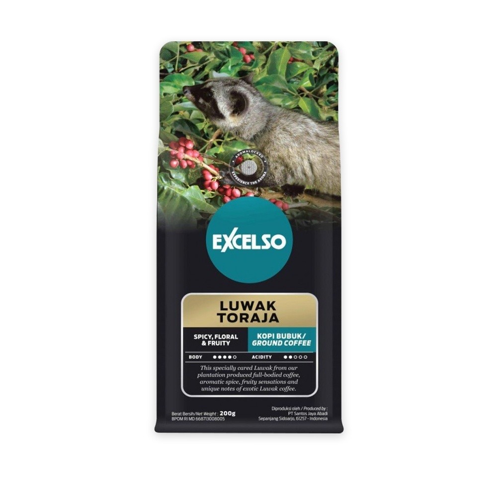 

JAMIN MURAH !!!Excelso Luwak Toraja Kopi Bubuk Kemasan 200G(BISA LANGSUNG ORDER)