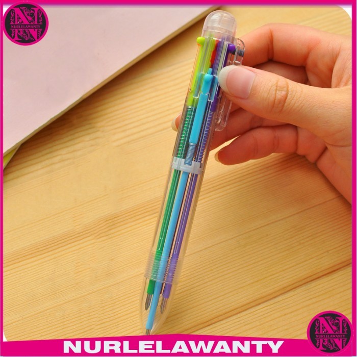 

- Pulpen 6in1 Pena Bolpoin Warna-Warni Multi Colored Pen -