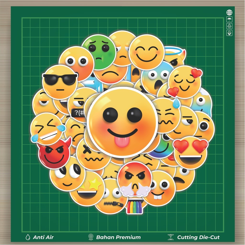 

HOT 50 PCS STIKER Stiker 3D Emoji Cute Stiker Fashion Cars Decal Dingin Kartu Album Custom Vinyl Anti Air- Sticker Aesthetic Buku Journal Koper Casing HP Tablet Laptop Helm Motor Botol Minum